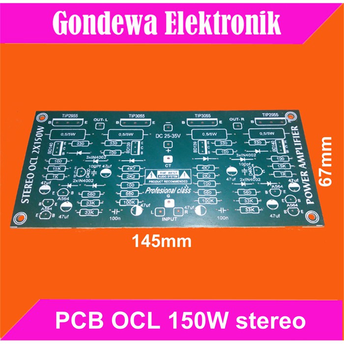 Jual PCB Power amplifier OCL 150W stereo 2 X 150W | Shopee Indonesia