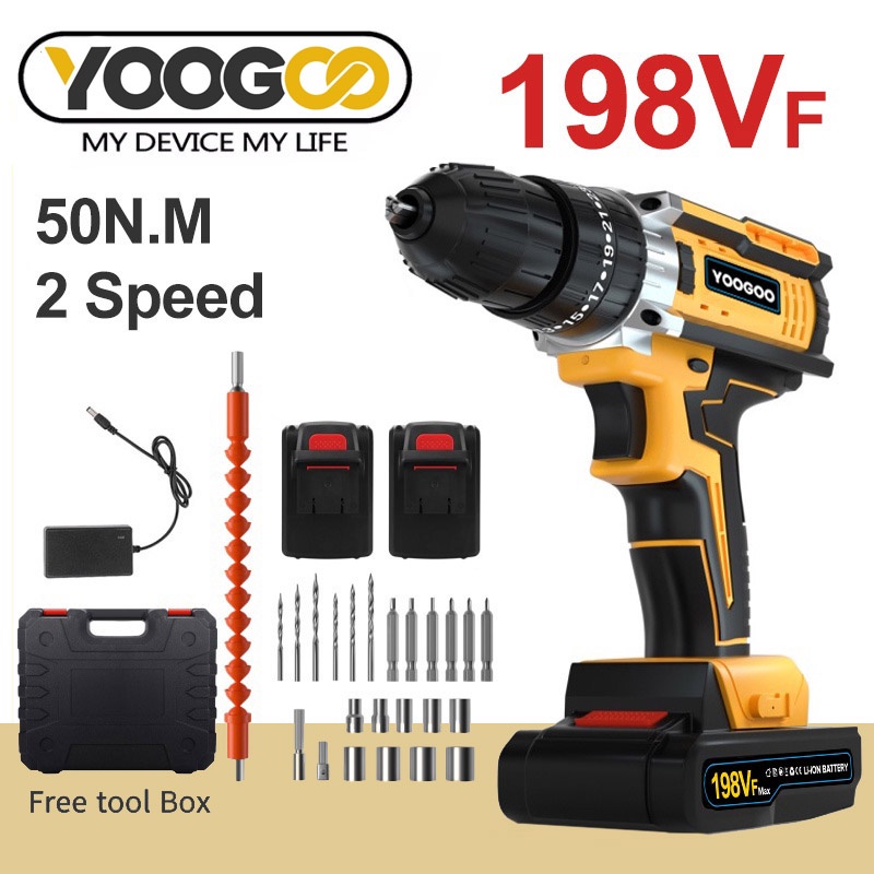 Jual Vf Bor Impact Drill Mesin Bor Elektrik Cordless Impact Wrench Brushless Baterai Ganda