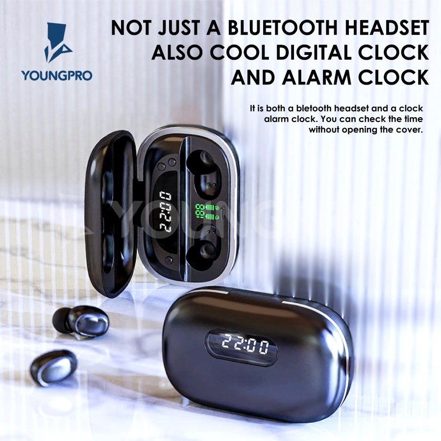 Jual YOUNGPRO - TWS DELTA Earphone Wireless Bluetooth With Power Bank ...