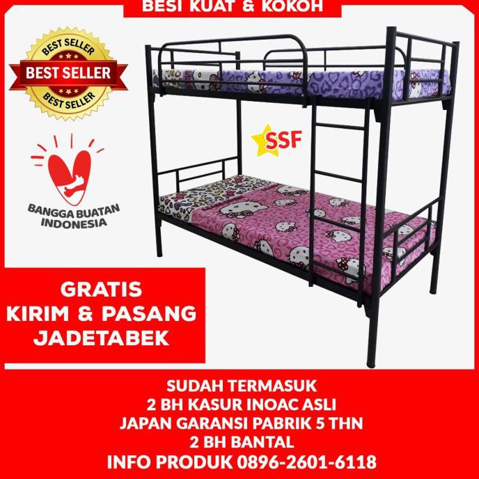 Jual Ranjang Susun Ranjang Tingkat Besi Uk 90x200 Busa Shopee Indonesia 4396