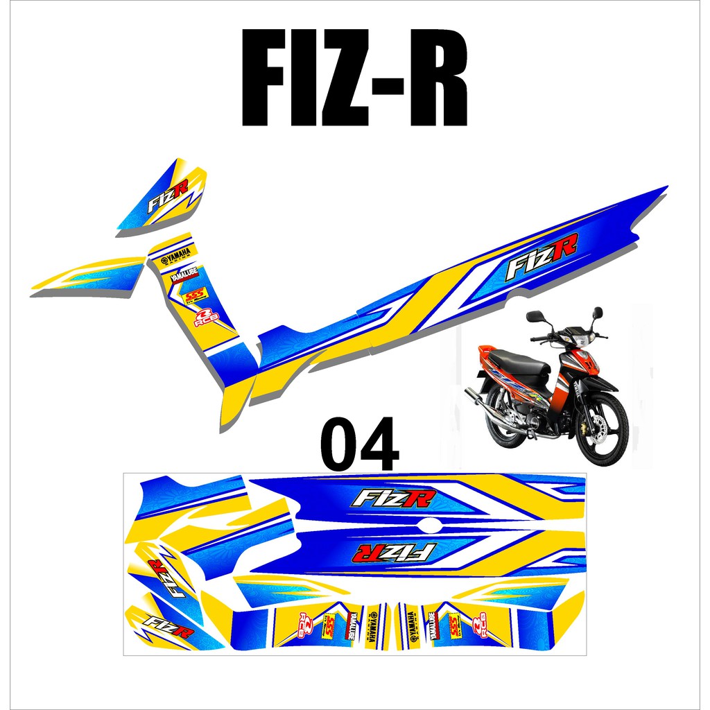 Jual Stiker Sticker Striping Lis Variasi Yamaha Fiz R / Fizr Semi full ...