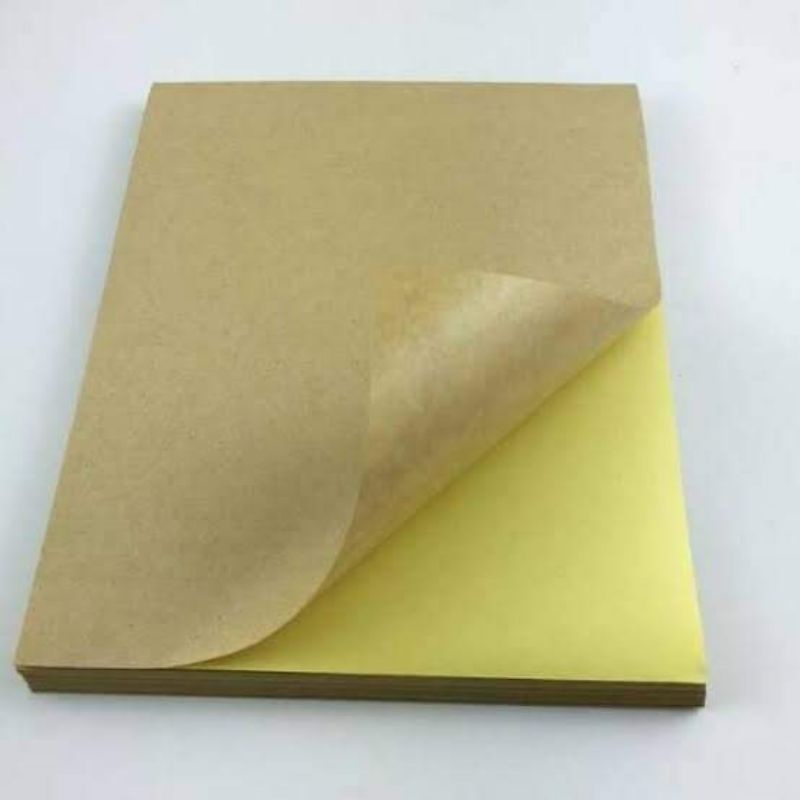 Jual stiker label kraft/samson A4 50 lembar | Shopee Indonesia