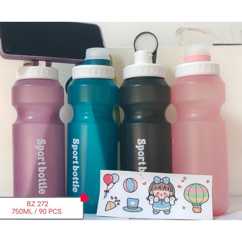 Jual Botol Minum olahraga plastik 750ml botol minum water free Stiker ...