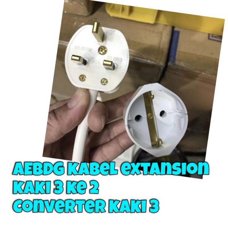 Jual AEBDG COLOKAN LISTRIK SAMBUNGAN KAKI 3 KE KAKI 2 MODEL EU 2 PIN TO ...