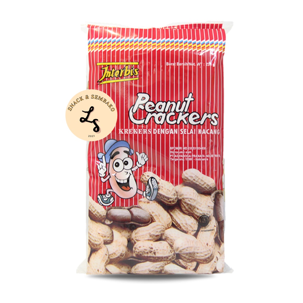 Jual [1 DUS Isi 12 pcs] Interbis Peanut Crackers 300gr Shopee Indonesia