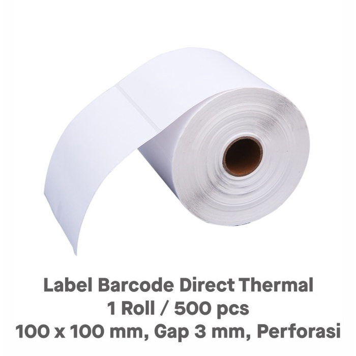 Jual Sticker Label Barcode Stiker Direct Thermal 10 x 10 cm 100 x 100 ...