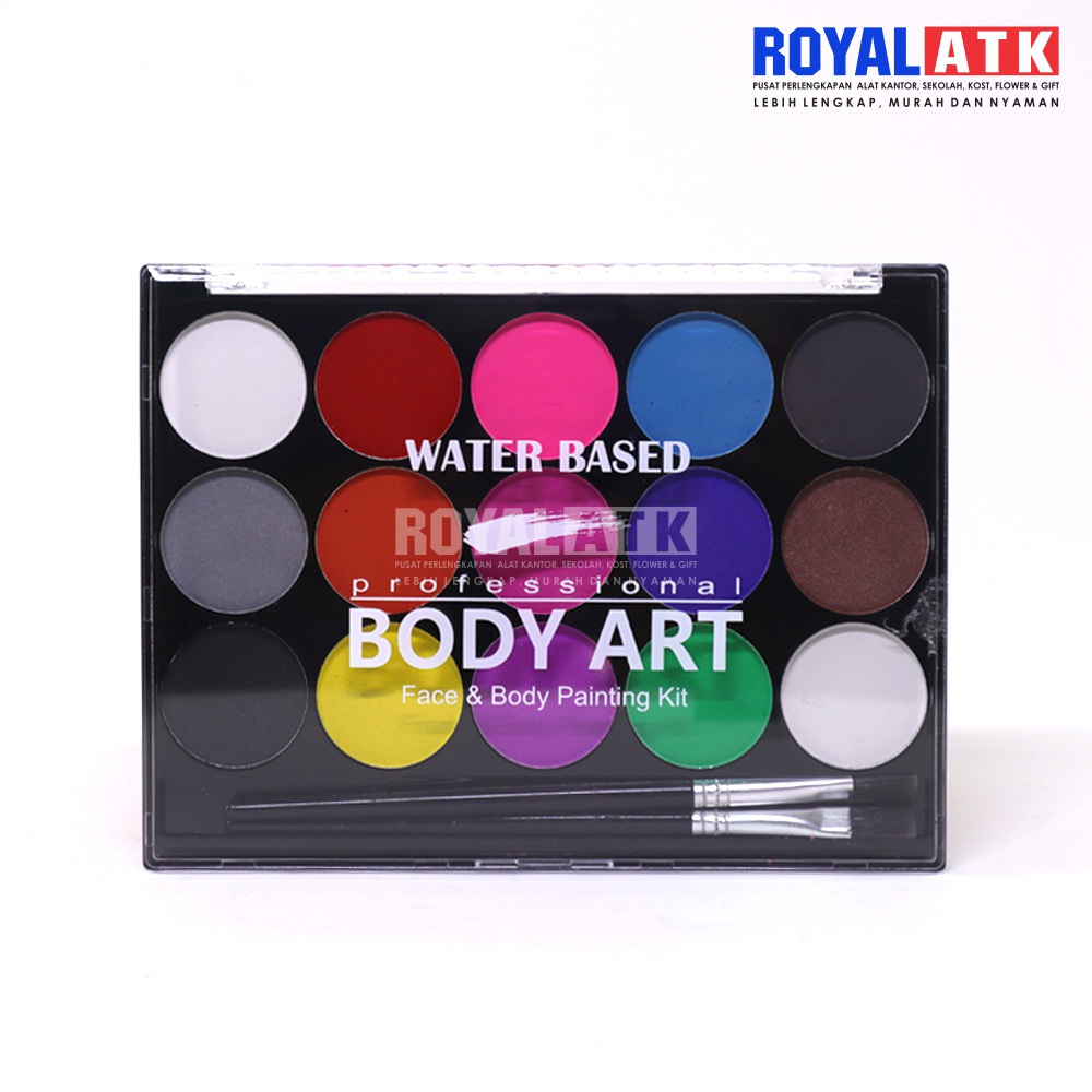 Jual Professional Body Art 15 Color Set + 1 Brush / Face Painting Cat Wajah  | Shopee Indonesia