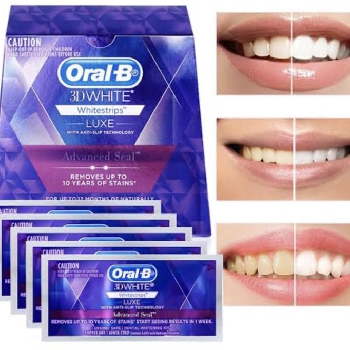 Jual Oral B Whitening White Luxe Advance Seal Whitening Strip Pemutih ...