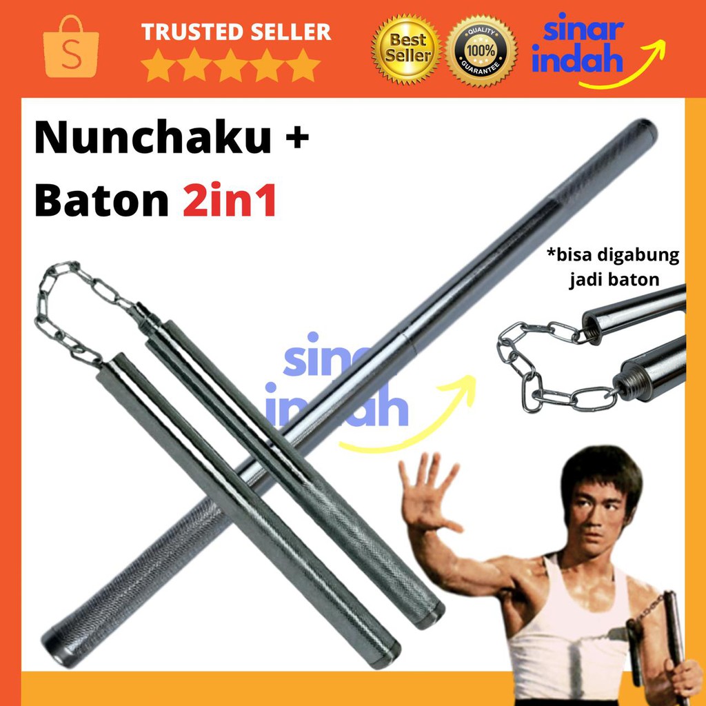 Jual Double Stick Besi Nunchaku Dobel Stik Ruyung Besi Baton Besi