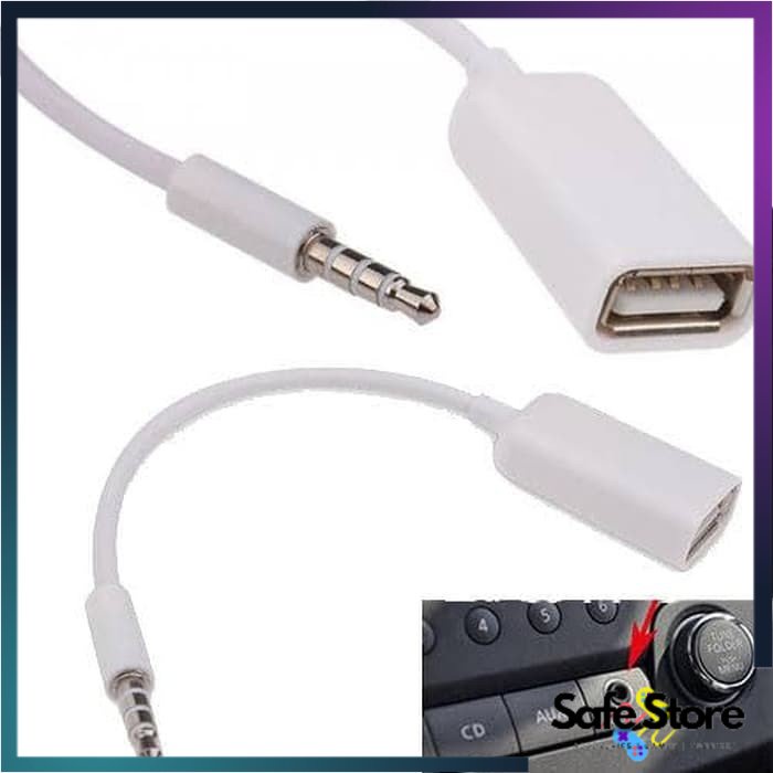 Jual Kabel Audio OTG MALE AUX to USB Cable / Sambungan Connector jack 3