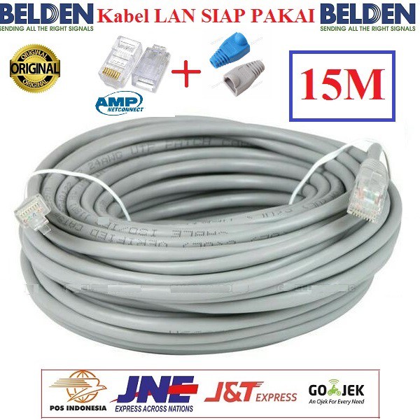 Jual Kabel LAN Belden 15 M UTP RJ45 Cat5E ORIGINAL USA 15 Meter cat5 ...