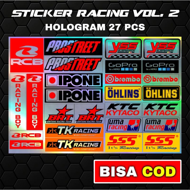 Jual Stiker Racing 1 Pack Isi 25 27 32 Stiker Sponsor Stiker Helm Stiker Motor Sticker Motor 3247