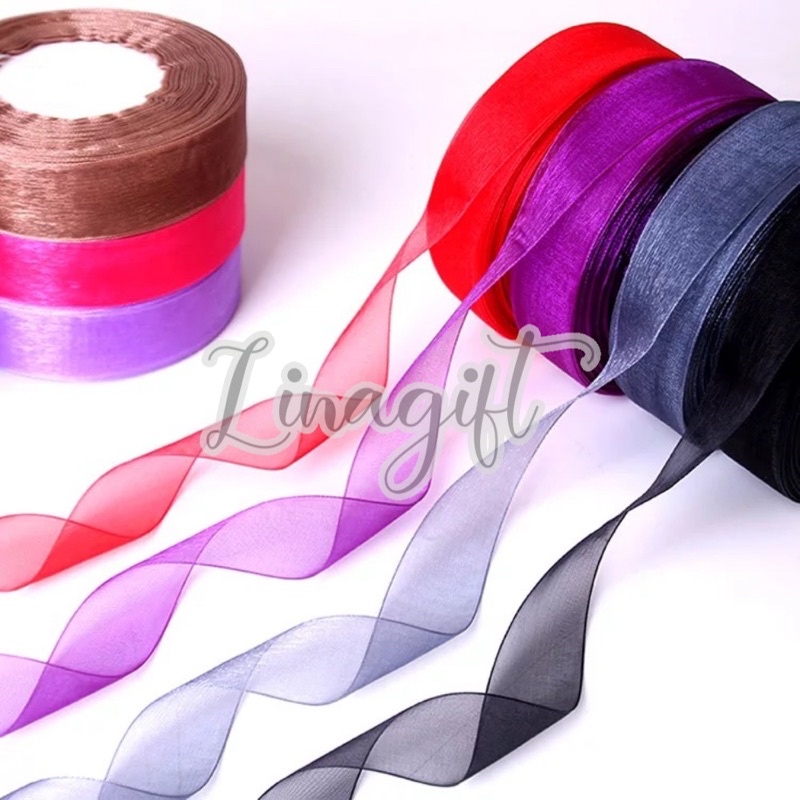 Jual ( 3 Meter ) ORGANZA RIBBON 40MM 1.5 IN ( 4CM ) PITA ORGANDY ...