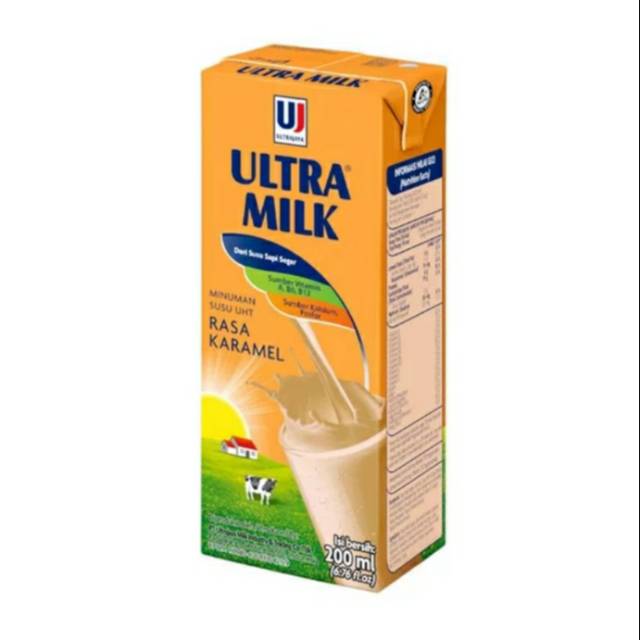 Jual Susu Ultra rasa karamel ukuran 200 mili isi 24 pcs | Shopee Indonesia