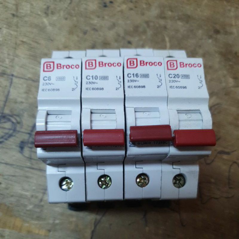 Jual MCB 1P 1PHASE 6A 10A 16A 20A BROCO 4,5kA | Shopee Indonesia