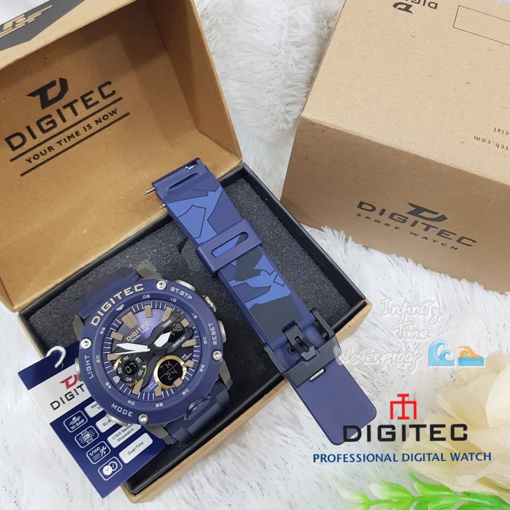 Jual Jam Tangan Digitec Dg3094t 3094 Cowok Strap Rubber Dualtime