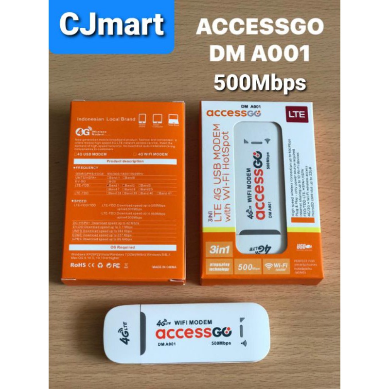 Jual Modem Wifi Wingle Usb Accessgo Dm A001 4g Lte 500mbps Unlock All Operator Shopee Indonesia