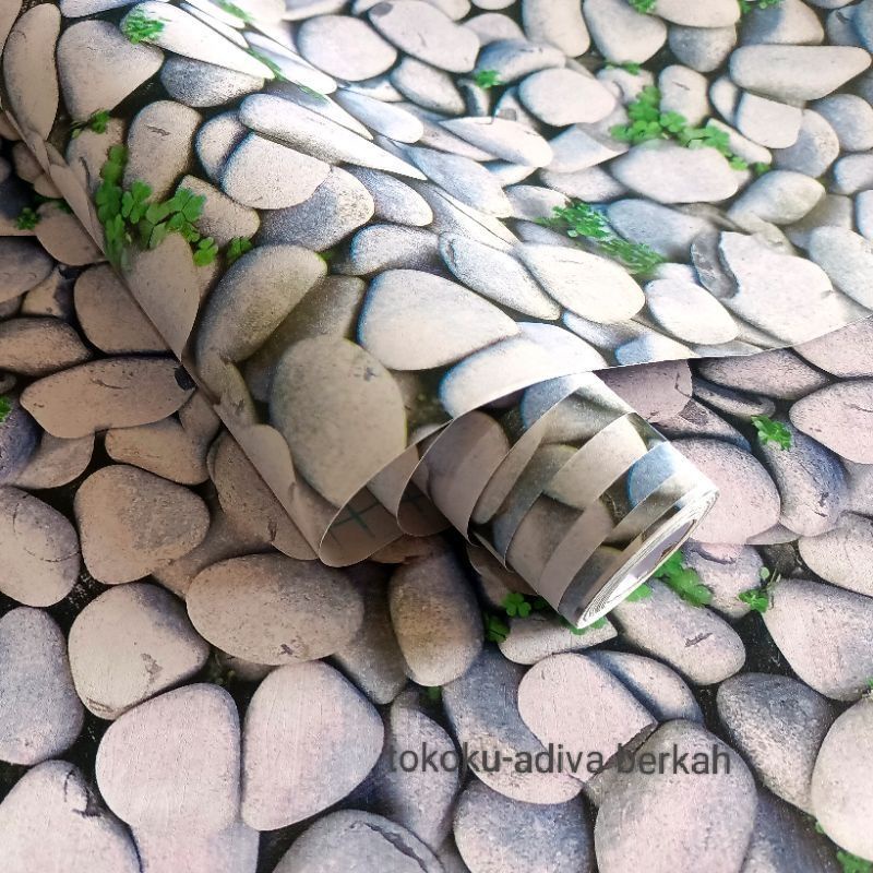 Jual Wallpaper Stiker Motif Batu Alam 3d Warna Natural Varian Warna