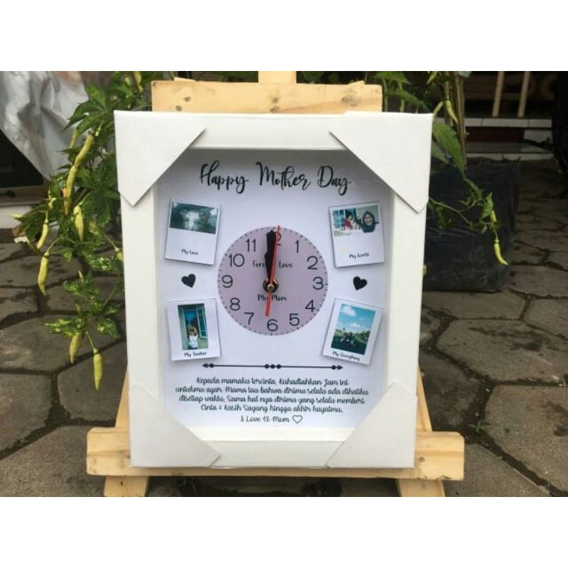 Jual 30x25cm jam dinding lampu hias LED scrap box bingkai frame foto ...