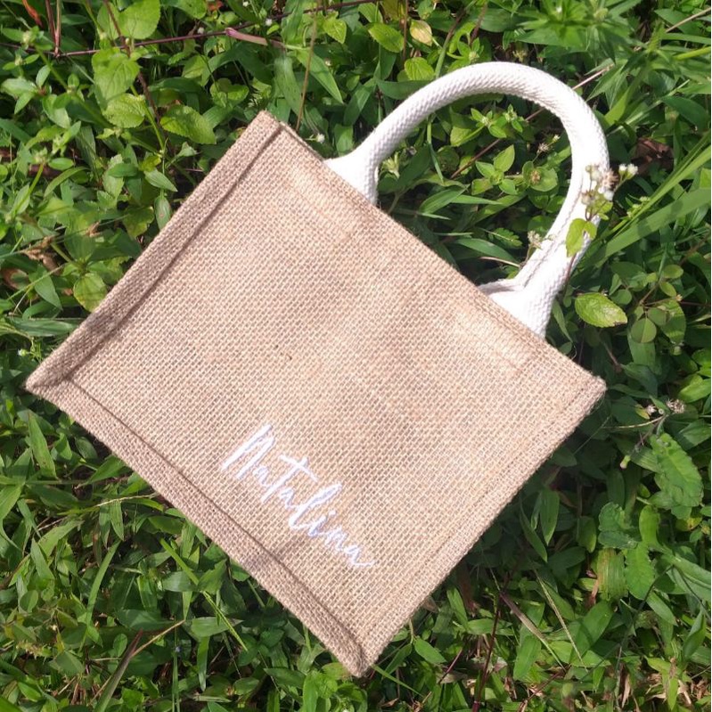 Jual Tas Goni Laminated Custom Nama Jute Bag Hampers Tas Tangan