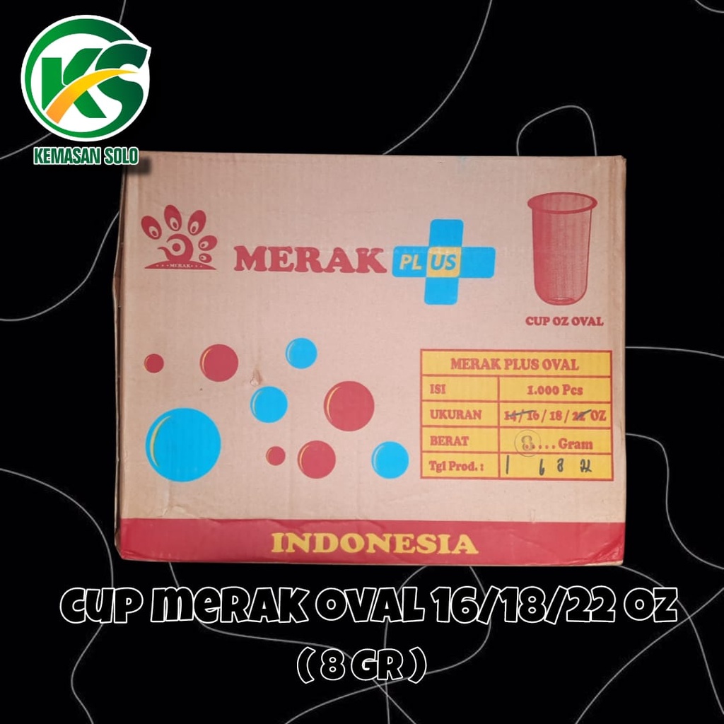 Jual Gelas Plastik Cup Oval Merk Merak Plus 16 Oz 18 Oz 22 Oz 8 G Dus Shopee Indonesia 5823