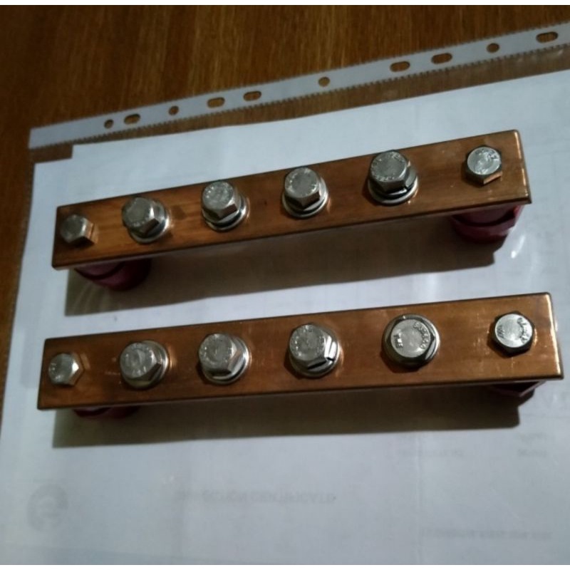Jual busbar tembaga 5mm x 30mm x 200mm busbar grounding 5mm tmga