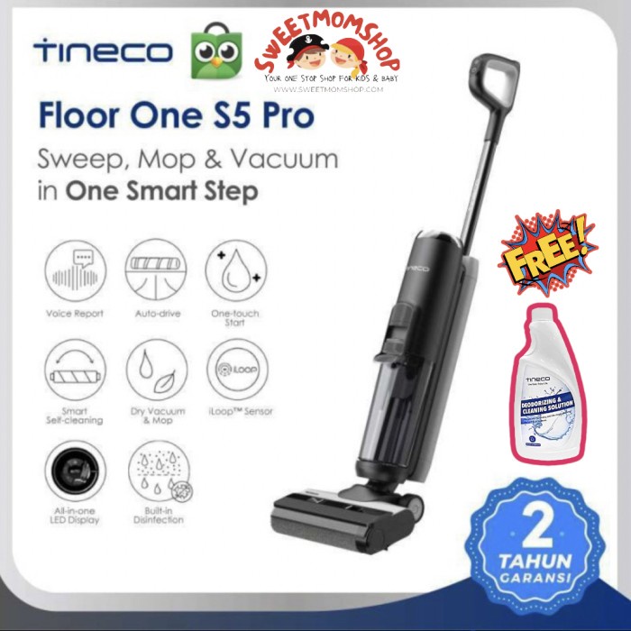 Tineco Floor ONE S5 PRO 2 - Cordless Wet Dry Vacuum Smart Hardwood Floor Cleaner Machine, One-Step Cleaning