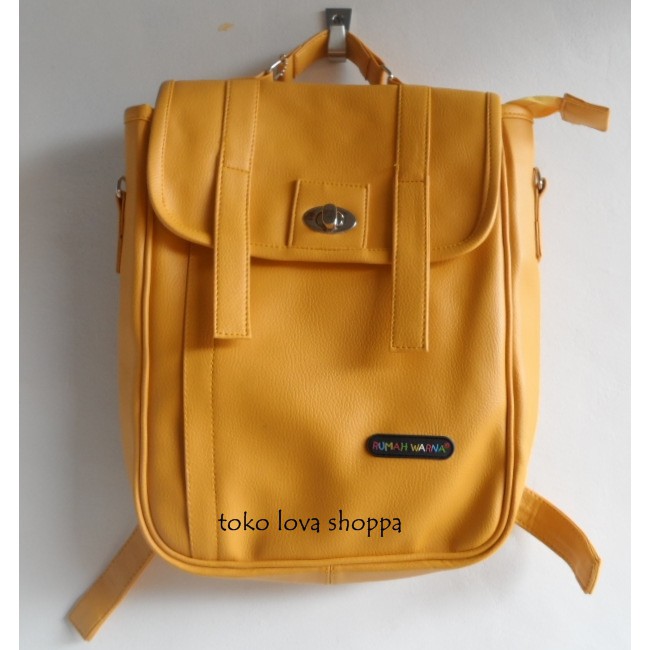 Jual Tas Ransel Rumah Warna Lavina Kuning | Shopee Indonesia