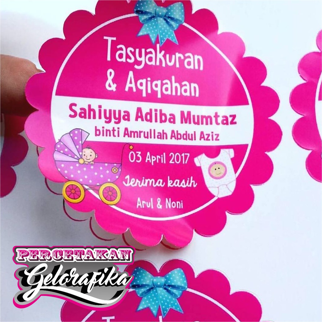 Jual STIKER LABEL TASYAKURAN AQIQAH - REQUEST FOTO | Shopee Indonesia