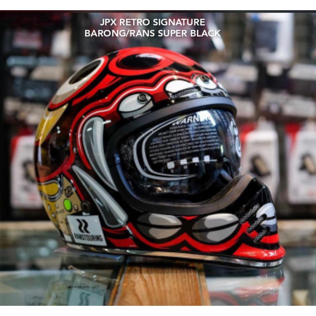 Jual HELM JPX Retro Signature Barong / Rans Super Black | Shopee Indonesia