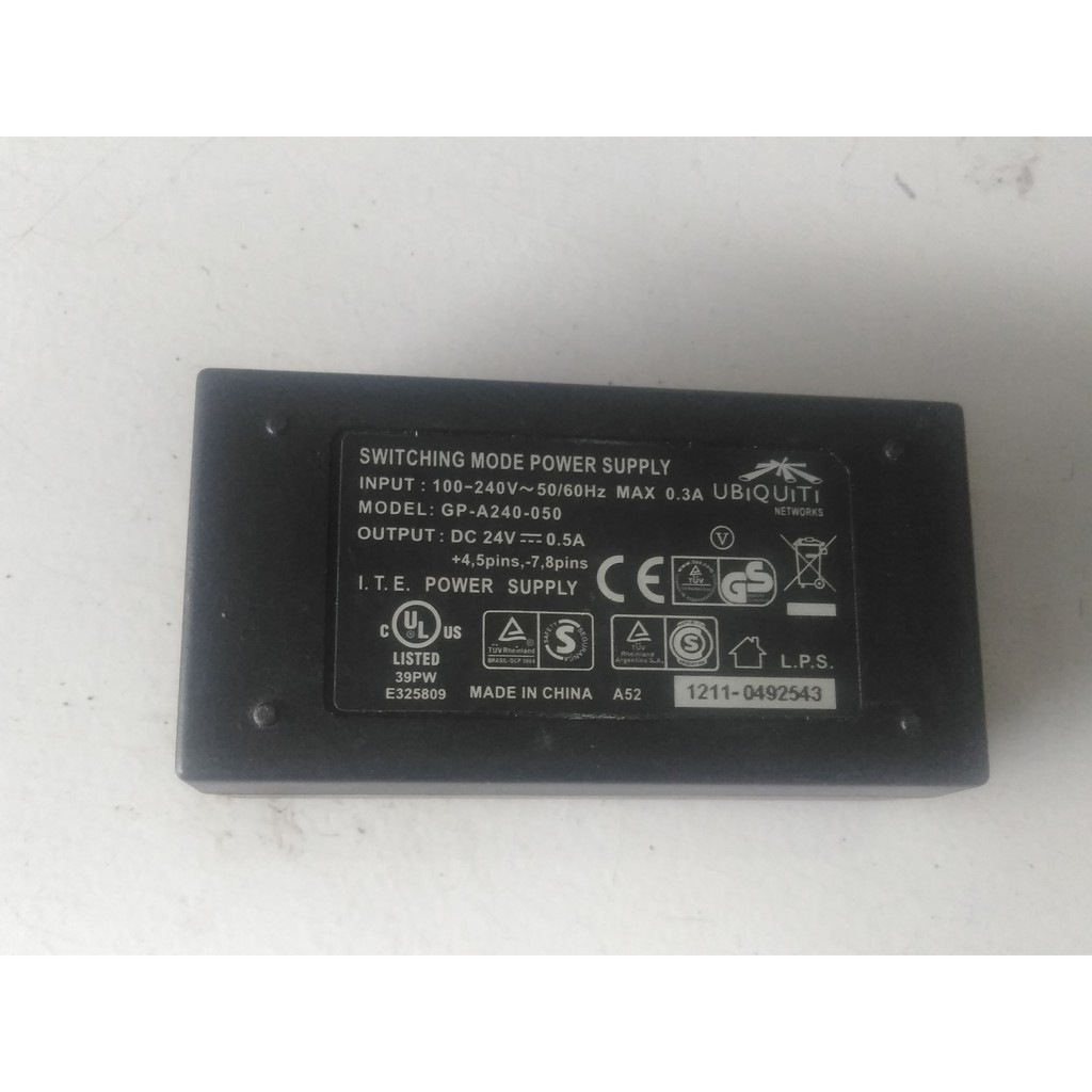 Jual Poe Adapter Ubiquiti Switching Power Supply Gp-A240-050 Dc 24v 0 ...