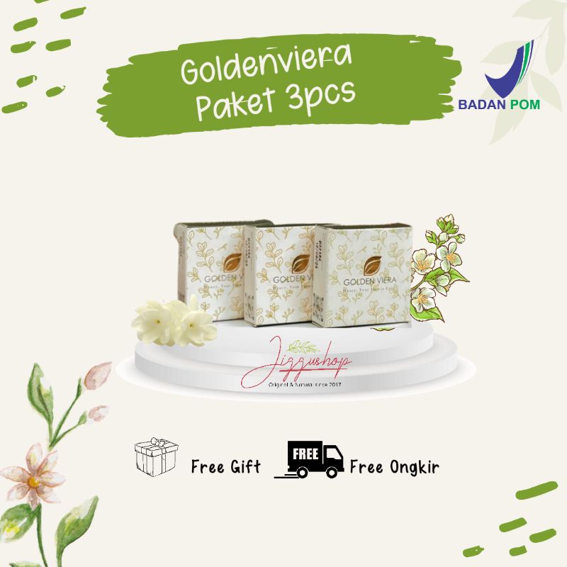 PAKET 3PCS GOLDEN VIERA SOAP | GOLDENVIERA SABUN WAJAH BASMI JERAWAT