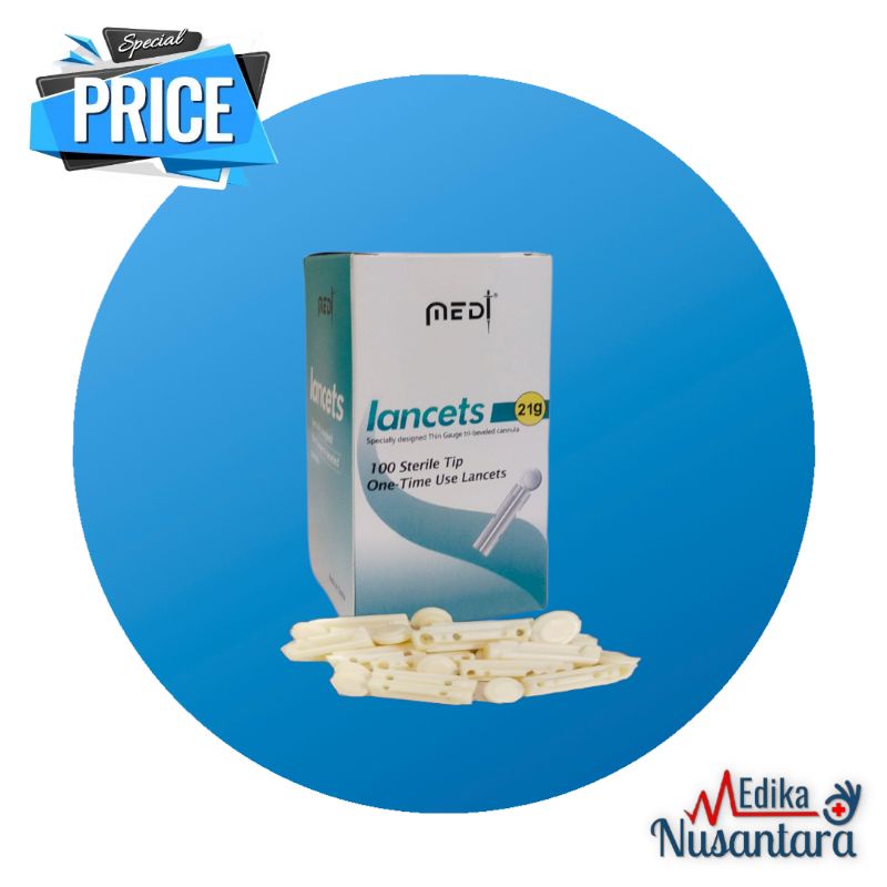 Jual Medilance Blood Lancet 21G Jarum Pen Bekam Original Medilance isi ...
