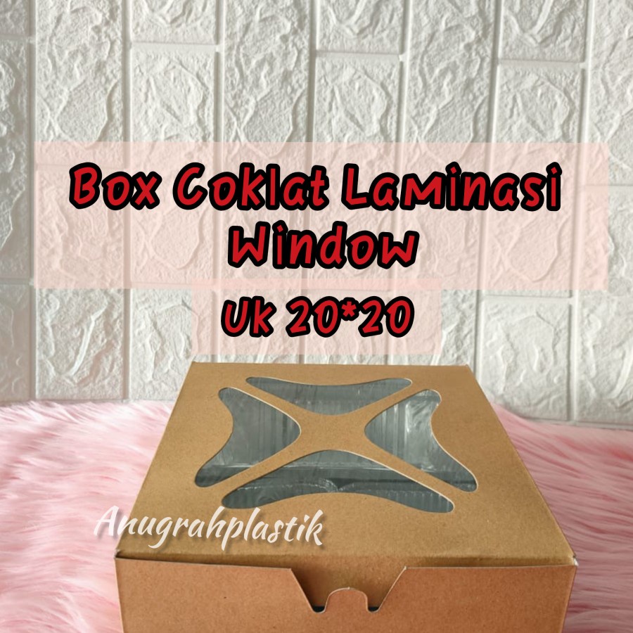 Jual Box coklat laminasi Window (Lily/ bell ) uk 20x20 per 10 pcs ...