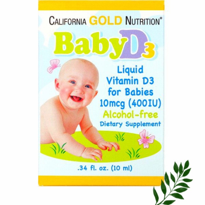Jual California Gold Nutrition Baby Vitamin D3 Drops 10 mcg (400 IU ...