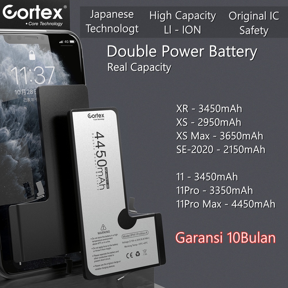 Cortex - Double Power Baterai - Battery High Capacity - Batre