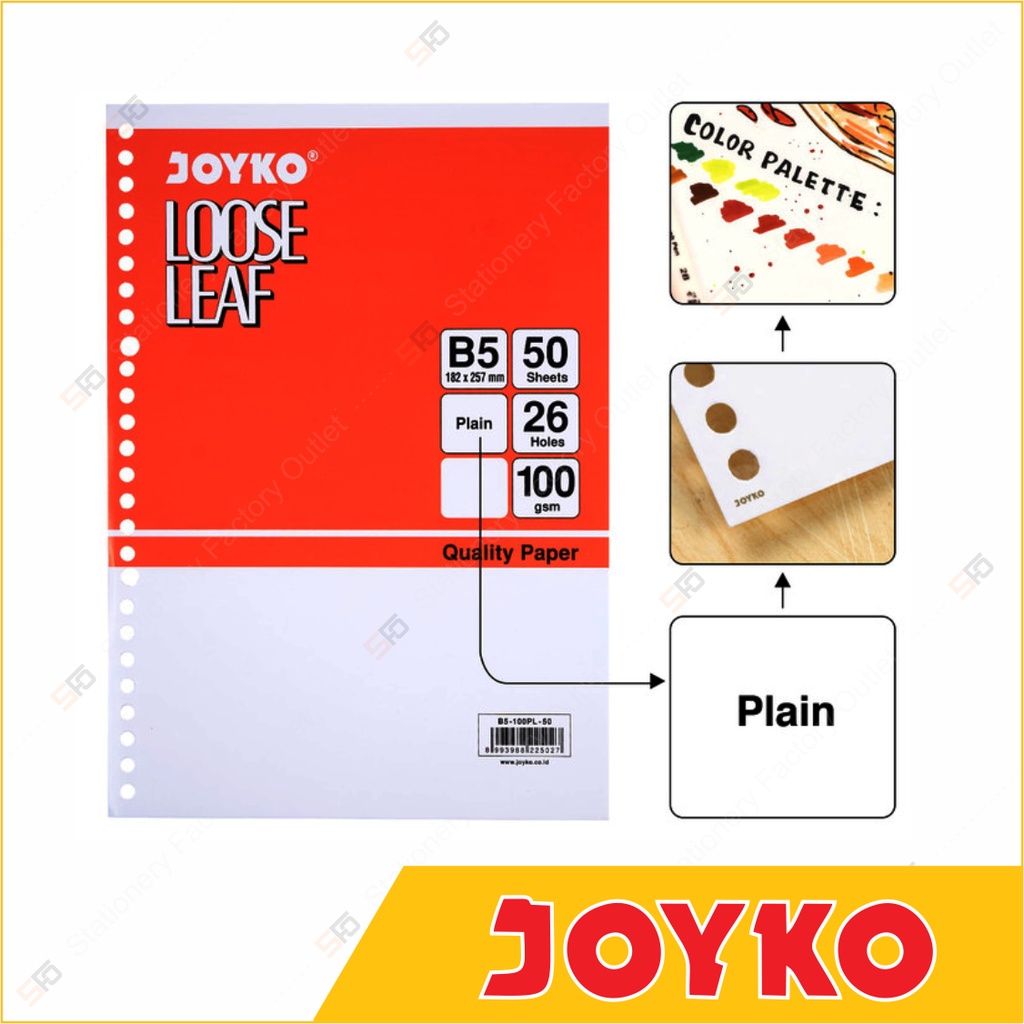 Jual Loose Leaf B5 Polos Joyko Isi 50 - 100 Gram | Shopee Indonesia