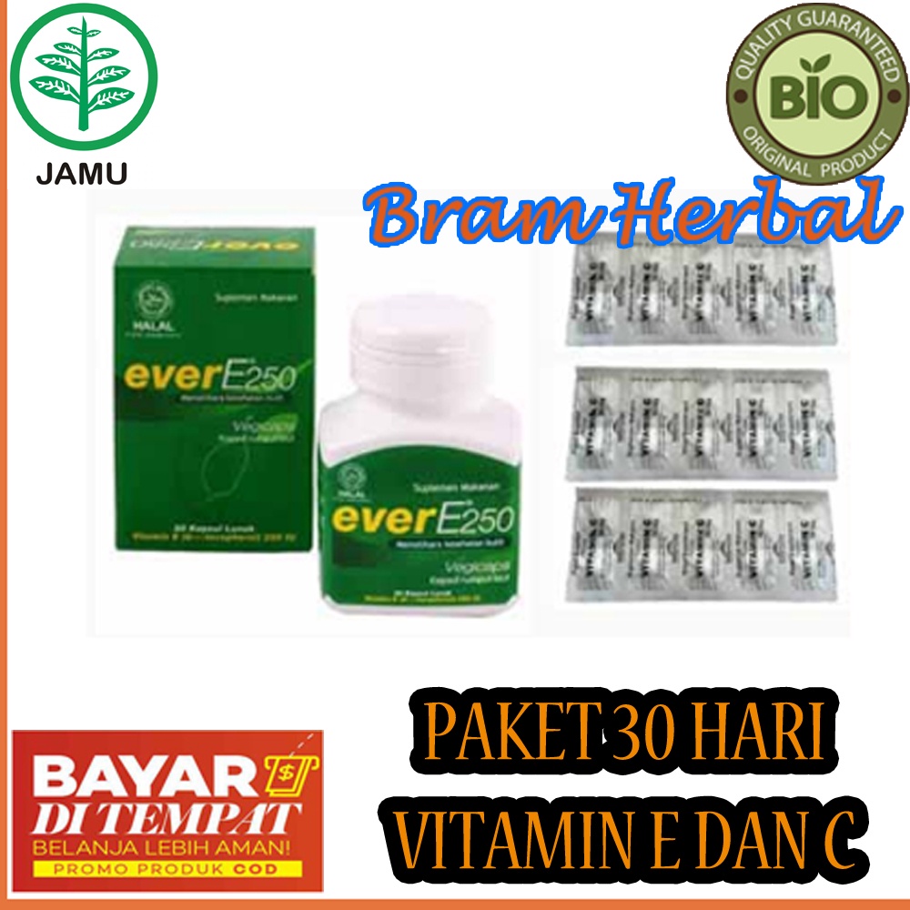 Jual Paket Vitamin C & E Ever E Vitamin E 250 IU dan KF Vitamin C 50