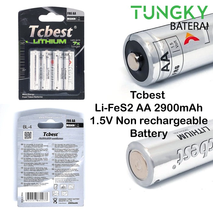 Jual Trendi Baterai Aa Aaa Nonrechargeable Tcbest Lithium Battery ...