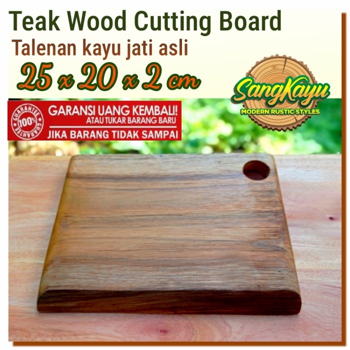 Jual Talenan kayu jati 25x20 teak wood wooden cutting board talenan ...