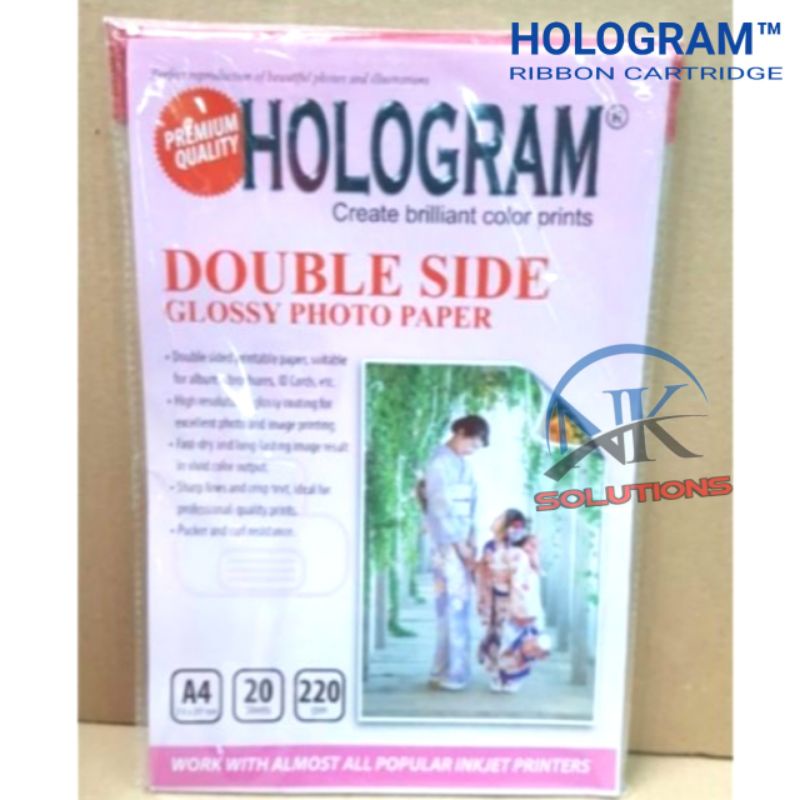 Jual Kertas Foto Glosy 2 Sisi Hologram Glossy Paper Photo Double Side