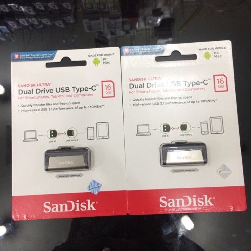 Jual Flashdisk Sandisk Ultra Dual Drive Usb Type C 16gb Flashdisk Otg Type C Original Shopee