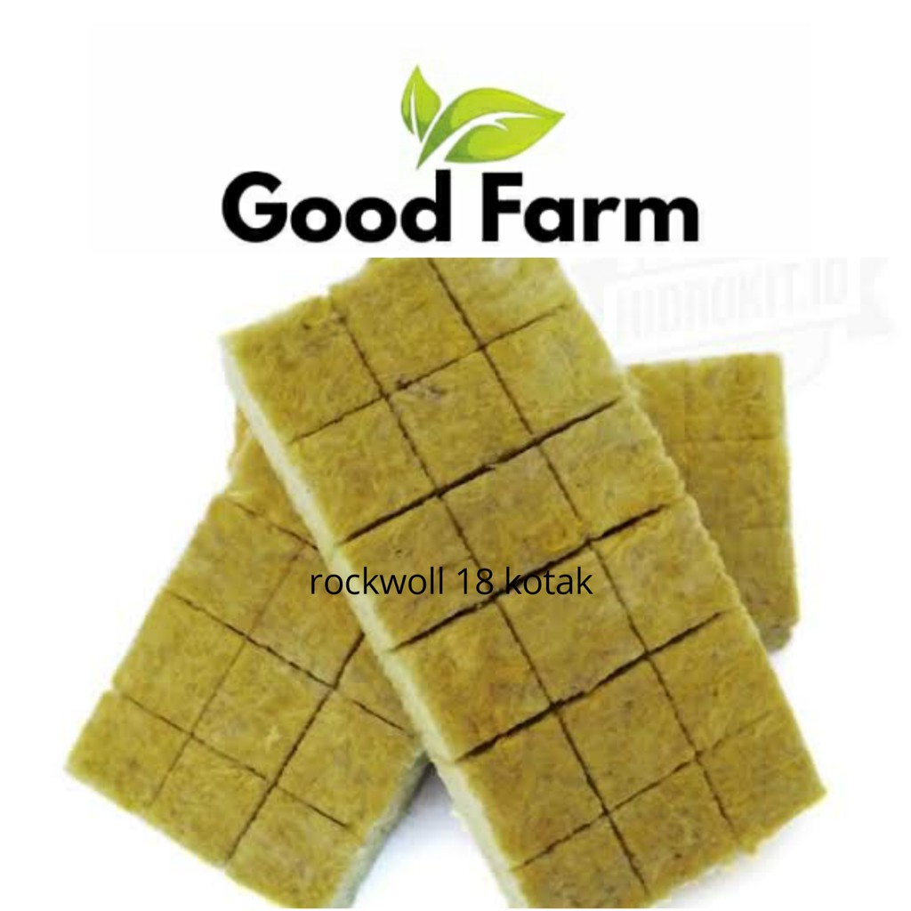 GoodFarm - Rockwool Siap pakai 18 Lubang Media Tanam Hidroponik