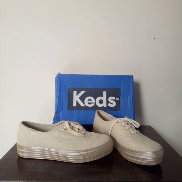 Keds triple deals shimmer gold