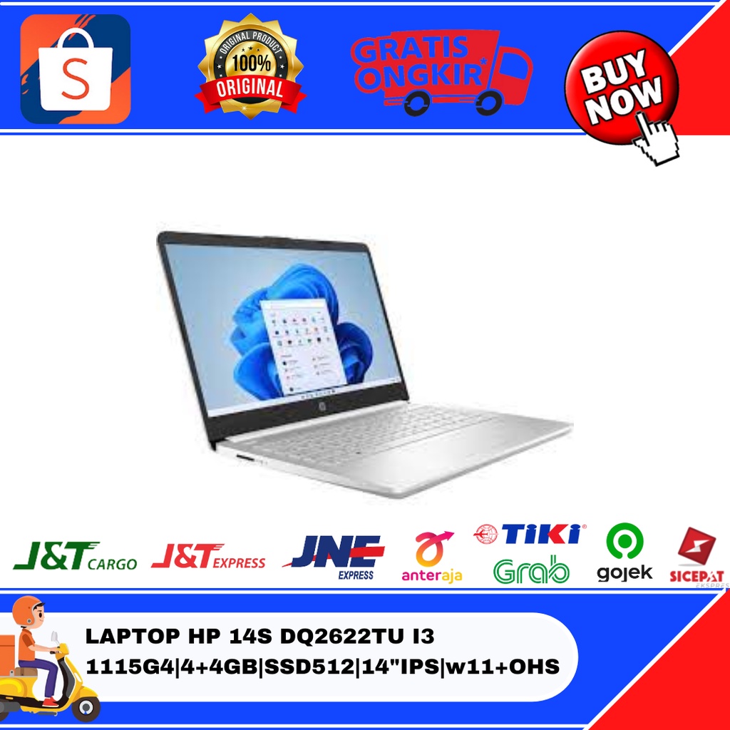 Jual Laptop Hp 14s Dq2622tu I3 1115g444gbssd51214ipsw11ohs Shopee Indonesia 7299