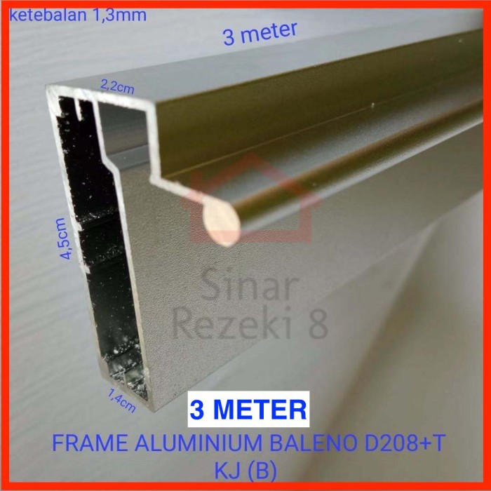Jual FRAME Handle Aluminium KJ Pasir Kaca Pintu Lemari Kitchen Profil