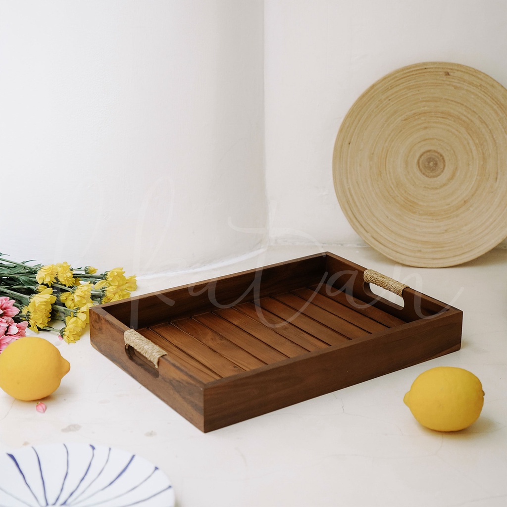 Jual TAMBEA Tray Kayu Jati Nampan Kayu Tatakan Kayu Serving