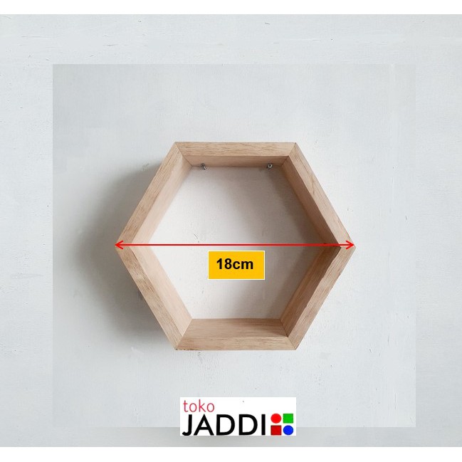 Jual rak Hexagonal [diameter 18cm/lebar 7cm] Rak kayu heksagonal segi ...