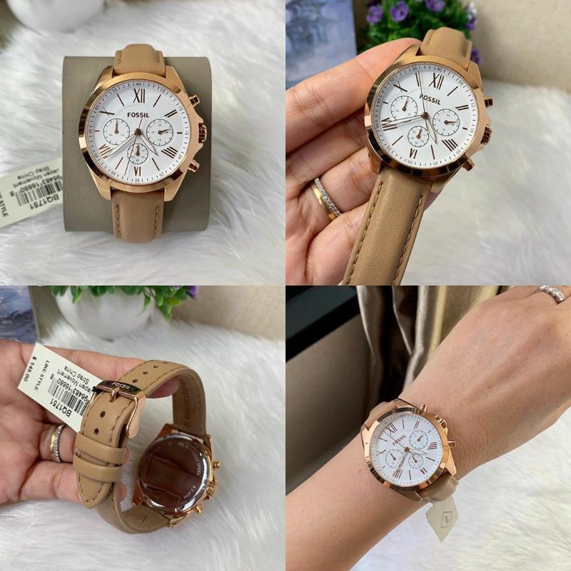 Jual Jam Tangan Wanita Fossil BQ1751 Modern Courier Chronograph Tan Leather Strap Original aksesoris ori Shopee Indonesia