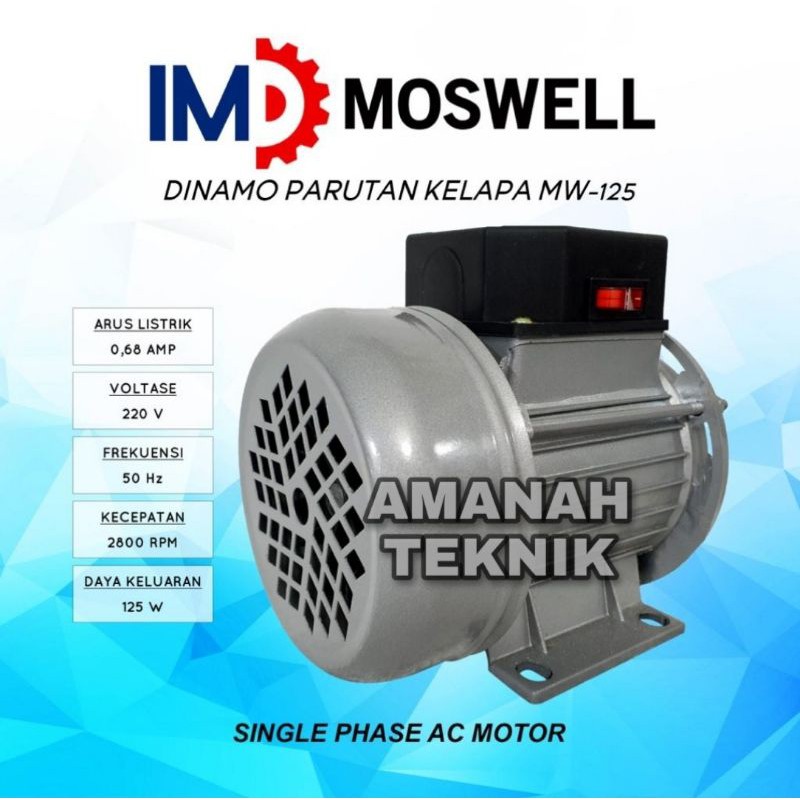 Jual Dinamo parut kelapa motor Moswell AC 200watt MW 125-2 | Shopee ...